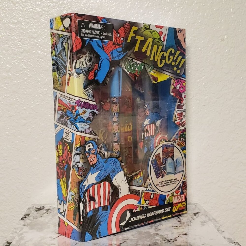 NEW Superhero Avengers Stocking Stuffer Birthday Journal Notebook Stickers Keep
